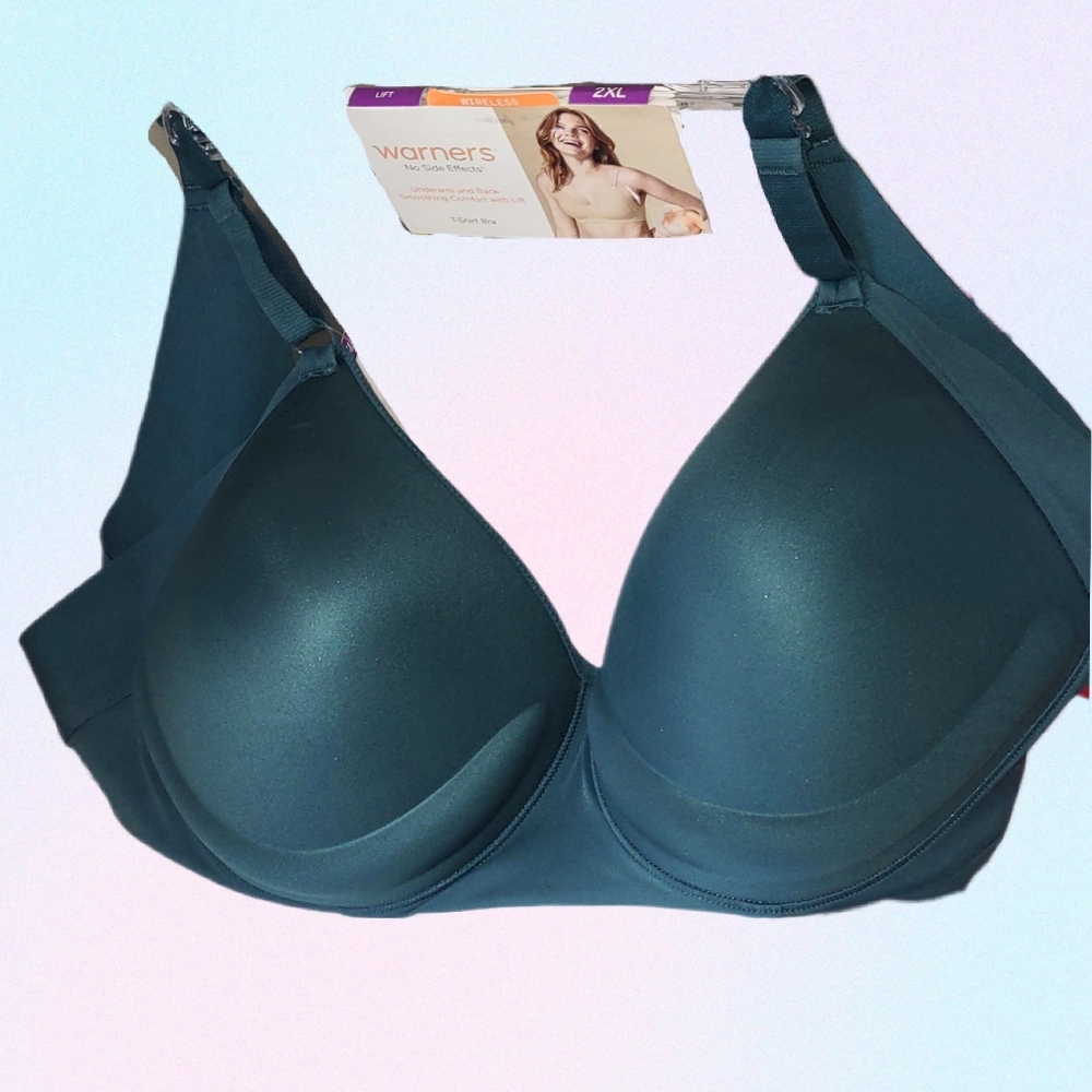 2XL Teal Green/Blue Wireless Contour Bra New